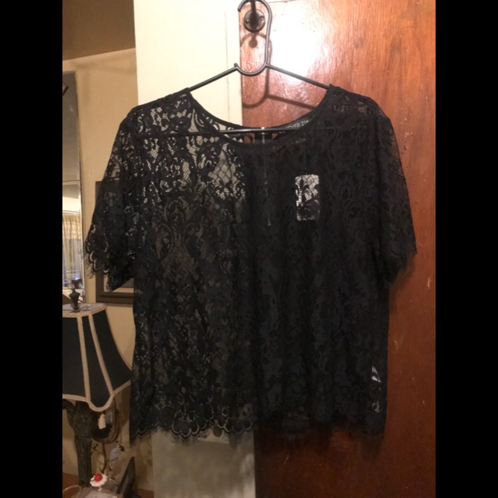 Black Lace Crop Top